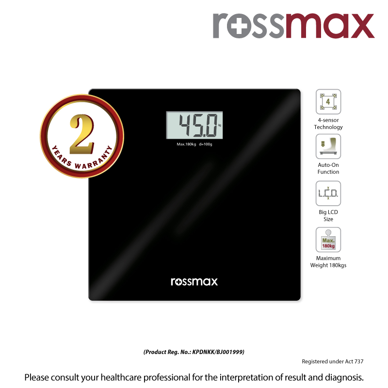 Rossmax Glass Personal Scale Super Slim / Electronic – Model Wb105