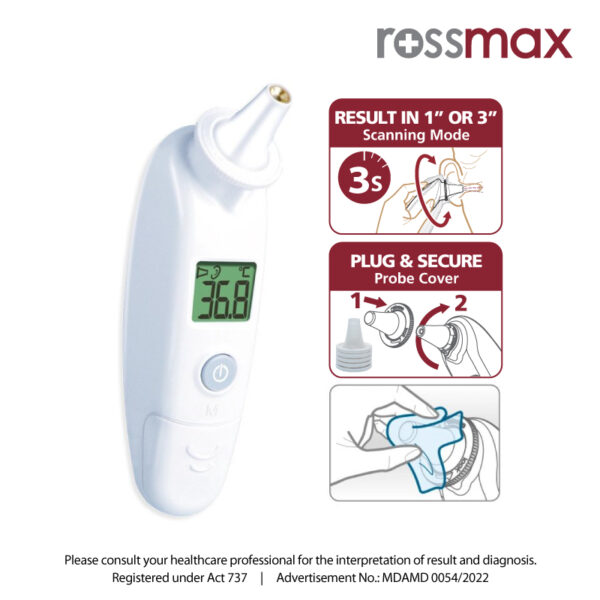 Rossmax Thermomètre Auriculaire Infrarouge RA600 – TopriBejaia