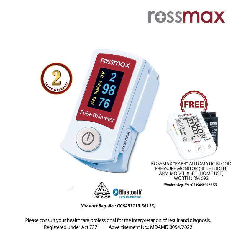 ROSSMAX FINGERTIP PULSE OXIMETER (BLUETOOTH) - MODEL SB210 "ACT"- (PROFESSIONAL / HOME USE)