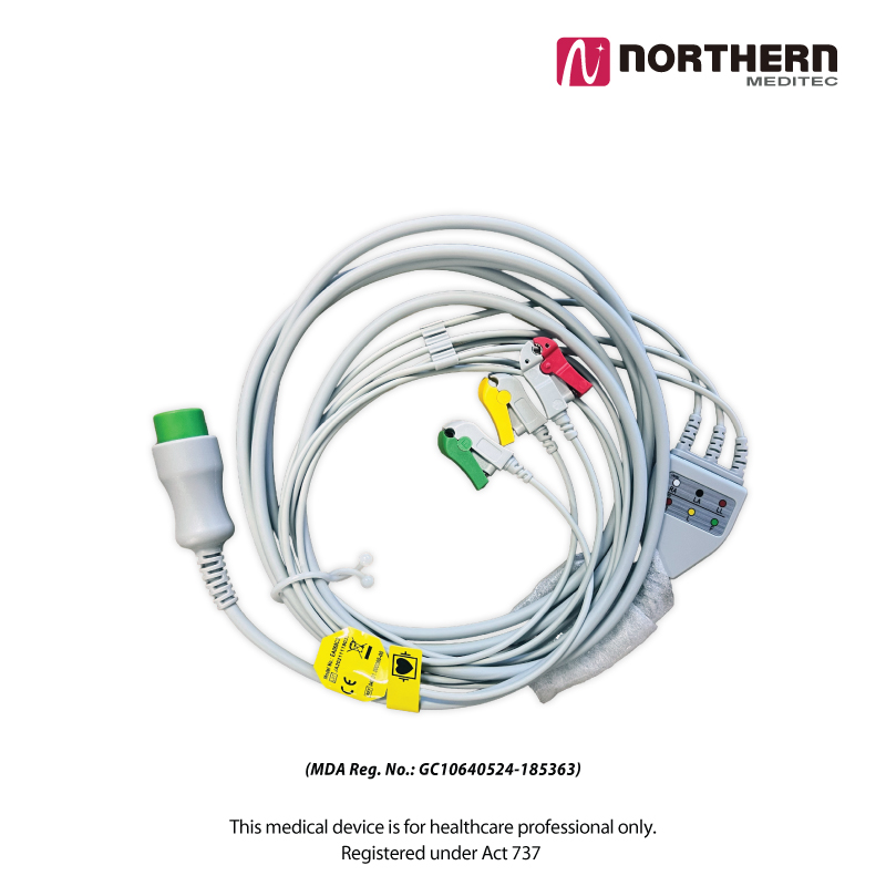 12Pin 3-Lead Clip Connector ECG Cable (IEC)